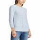Ralph Lauren Women's Cable Cotton Puff Sleeve Sweater Blue Size -size-