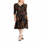 Ralph Lauren Women's Equestrian Print Jersey Dress Black Size 6 Petite