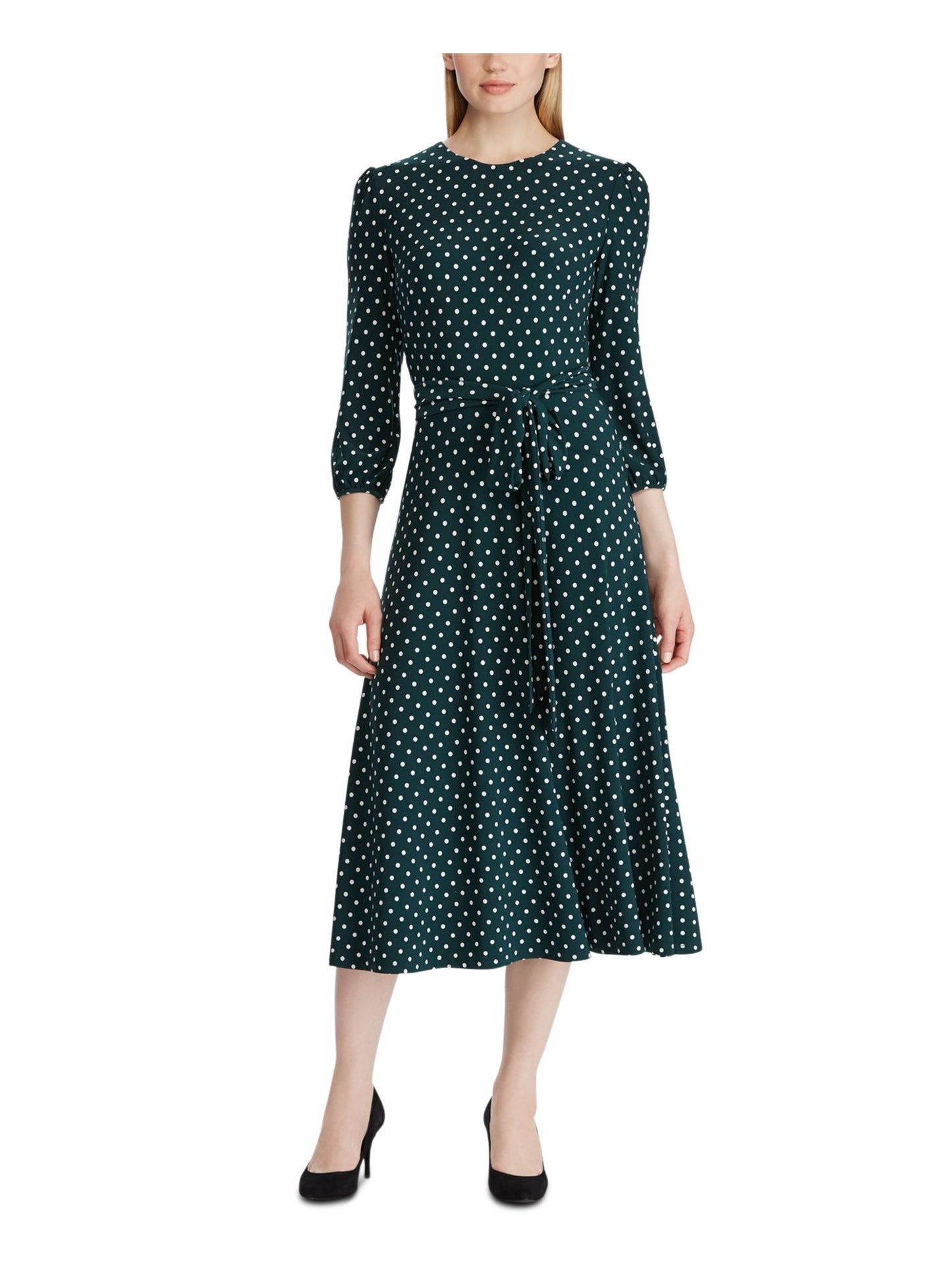 Ralph Lauren Women's Polka Dot A-Line Dress Black Size 6
