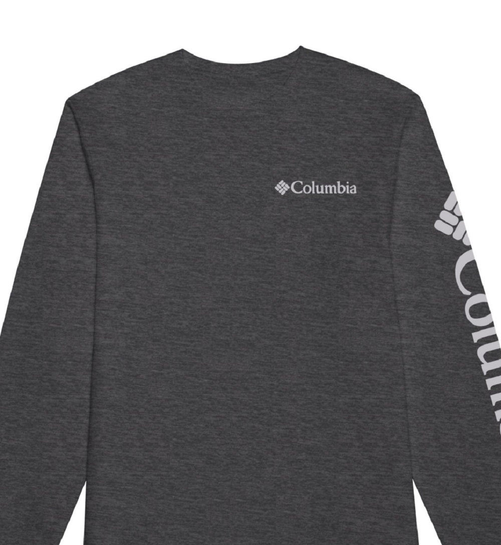 Columbia Men's Graphic Long Sleeve T-Shirt Gray Size X-Large