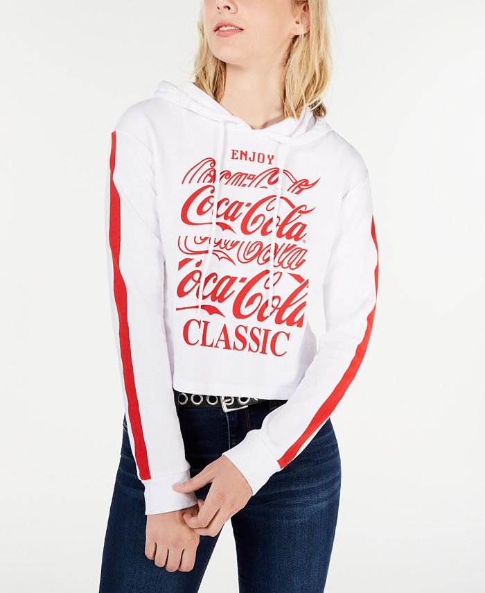 Love Tribe Junior's Coca Cola Graphic Hoodie White Size X-Large