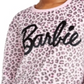 Love Tribe Junior's Barbie Leopard Print Plush Sweatshirt Pink Size X-Small