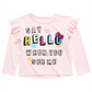 Hello Kitty Little Girl's Say Hello Ruffled Top Pink Size 4