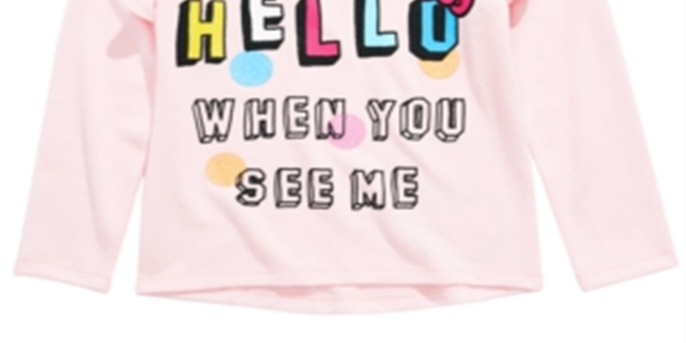 Hello Kitty Little Girl's Say Hello Ruffled Top Pink Size 4