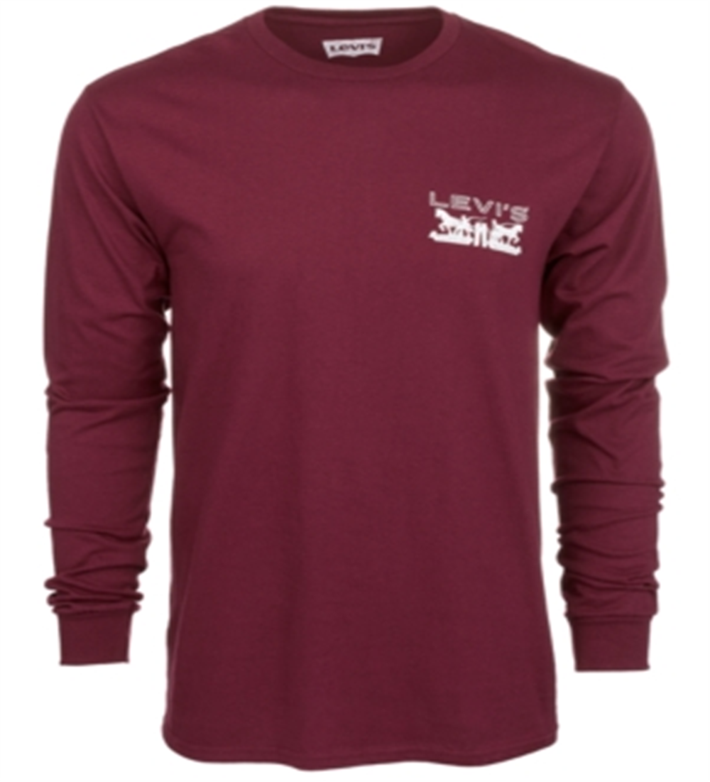Levi's Men's Physics Logo Long Sleeve T-Shirt Red Size X-Large