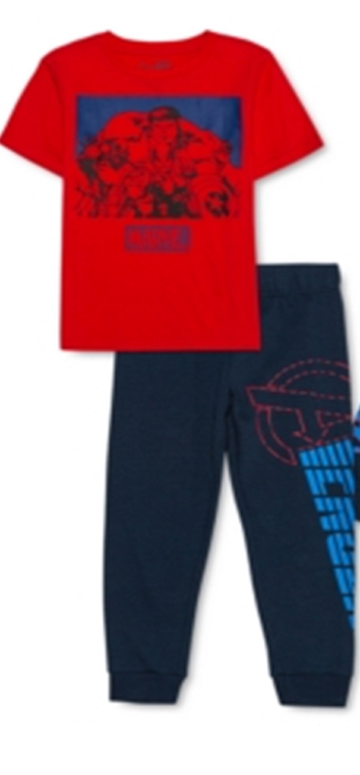 Marvel Little Boy's 3 Pc Avengers Hoodie T-Shirt & Joggers Set Blue Size 7