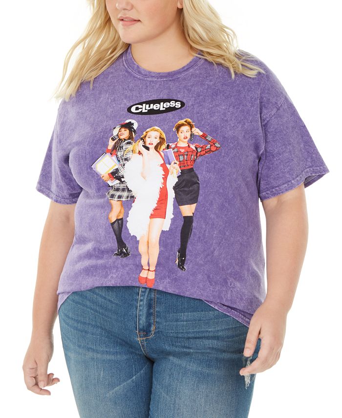 True Vintage Women's Cotton Clueless Graphic T-Shirt Purple Size 2X