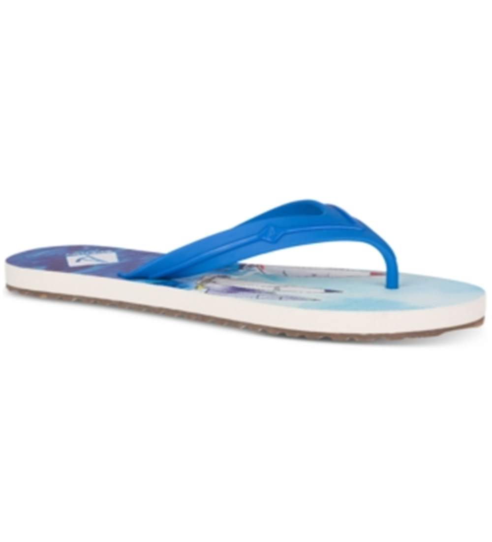 Sperry Women's Warf Printed Thong Flip Flops Blue Size 8 M