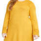 Alfani Women's Ribbed Tunic Sweater Yellow Size 3X