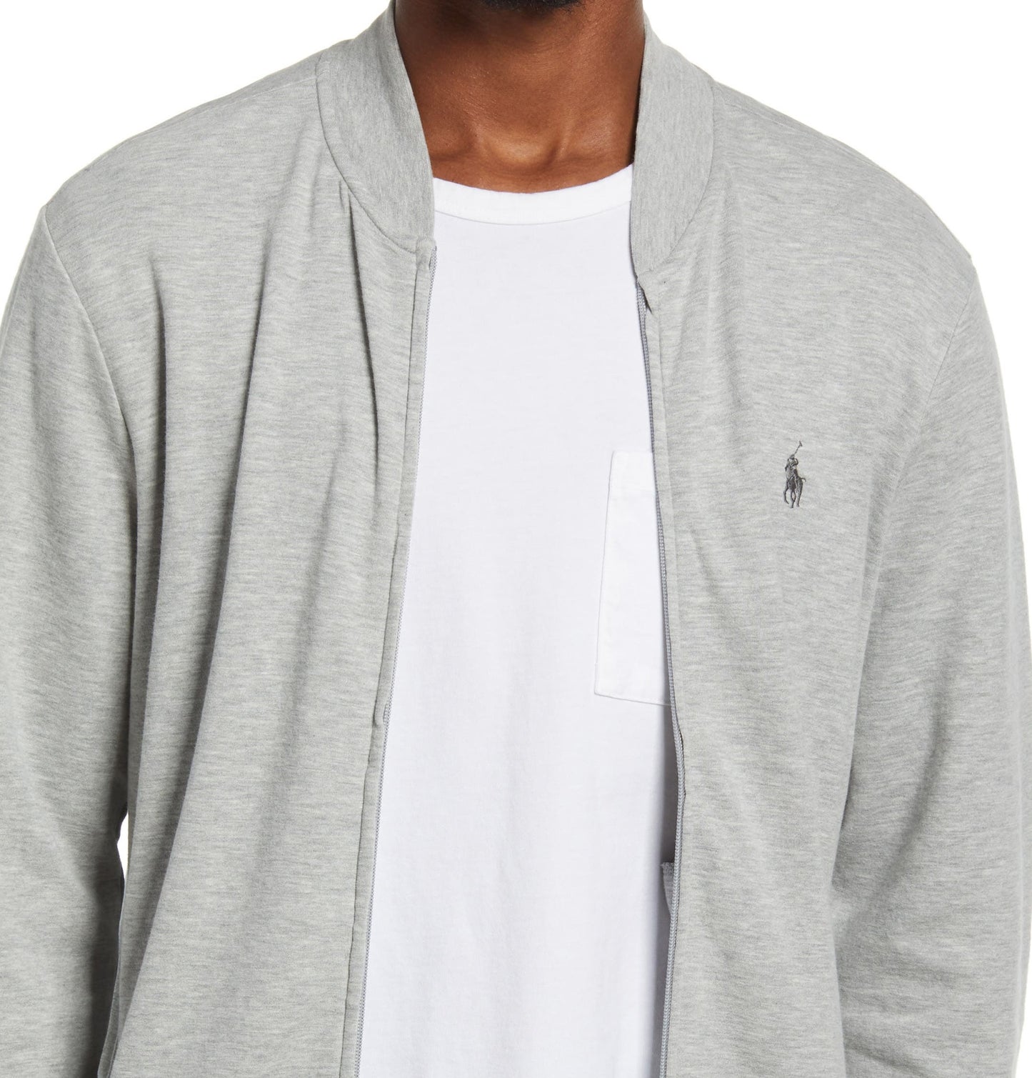 Polo Ralph Lauren Men's Double Knit Jersey Half Zip Pullover Gray Size Medium