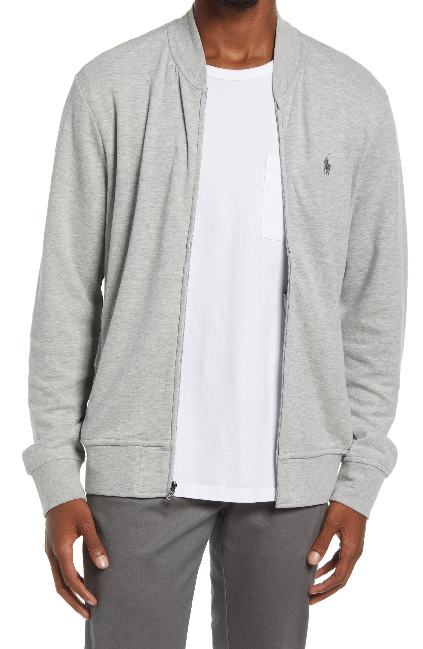 Polo Ralph Lauren Men's Double Knit Jersey Half Zip Pullover Gray Size Medium
