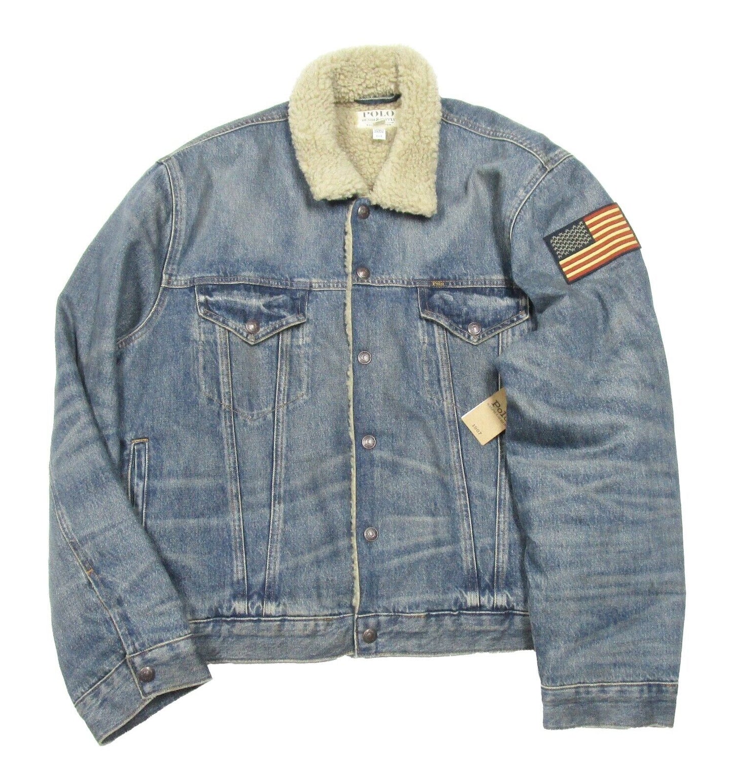 Polo Ralph Lauren Men's Paint Splatter Denim Trucker Jacket Blue Size Large