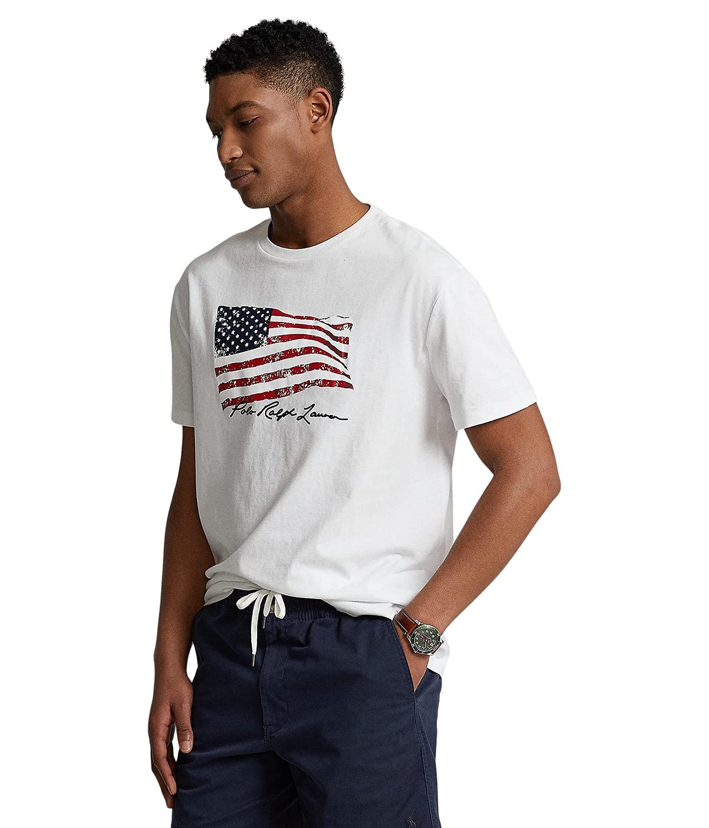 Polo Ralph Lauren Men's Classic Fit American Flag T-Shirt White Size XX-Large