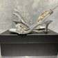 Badgley Mischka Women's Telissa Embellished Two-Piece Dress Sandals - Silver Metallic Textile Size 7