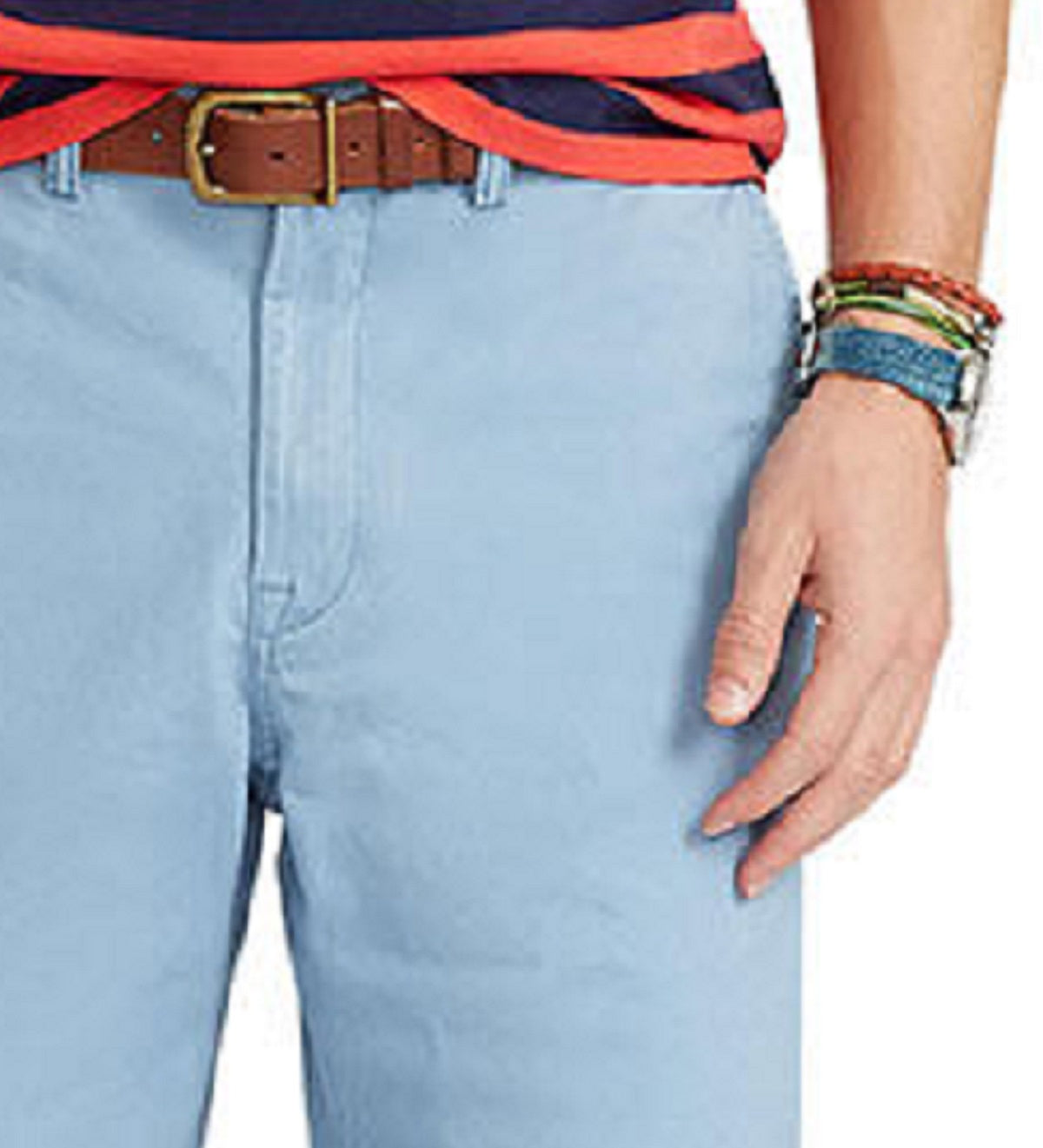 Polo Ralph Lauren Men's Flat Front Stretch Chino Shorts Blue Size 35