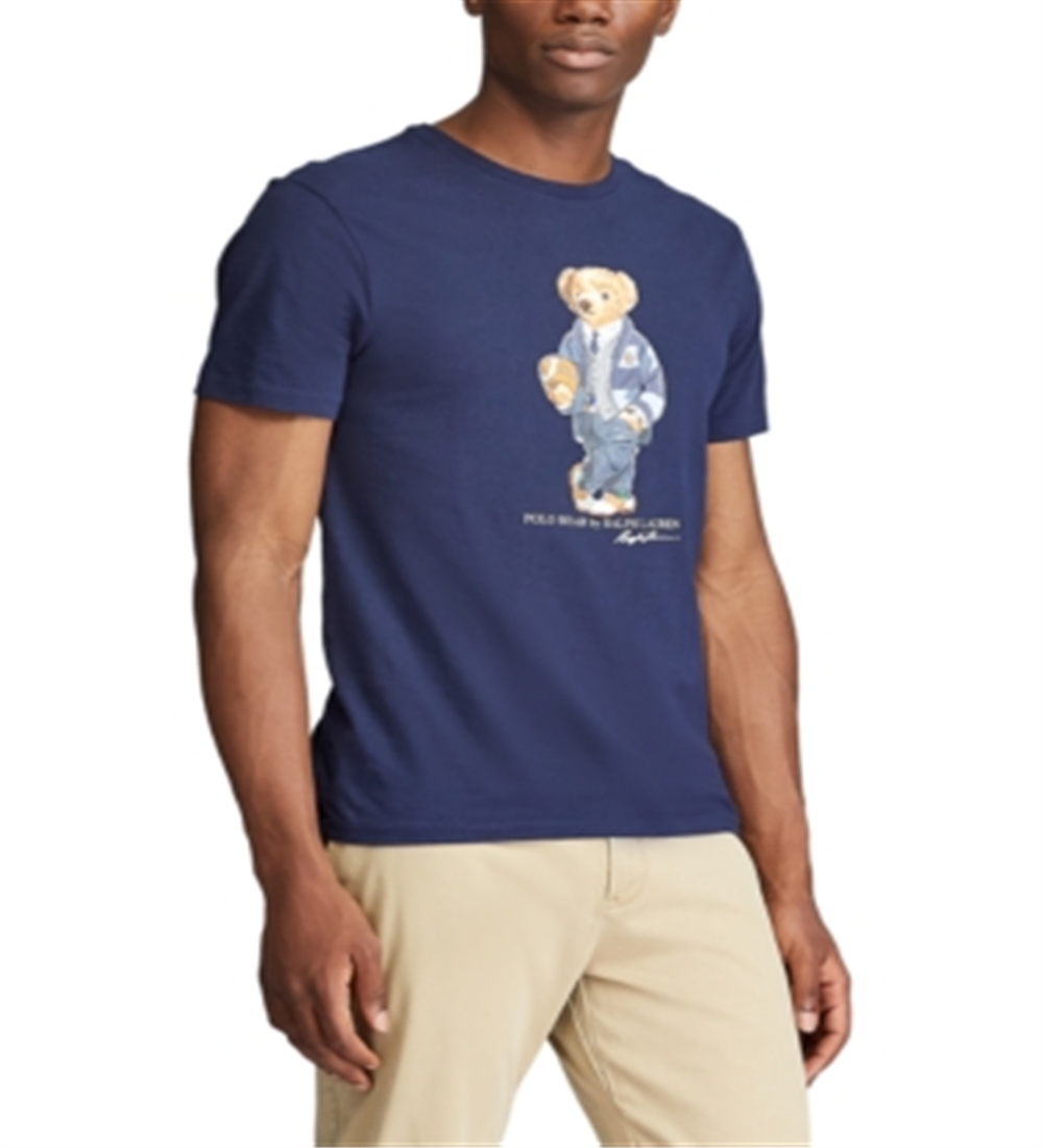 Polo Ralph Lauren Men's Custom Slim Fit Polo Bear T-Shirt Blue Size Small