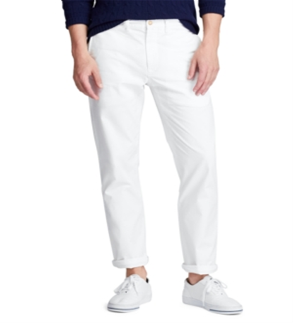 Polo Ralph Lauren Men's Straight Fit Washed Stretch Chinos White Size 36X32
