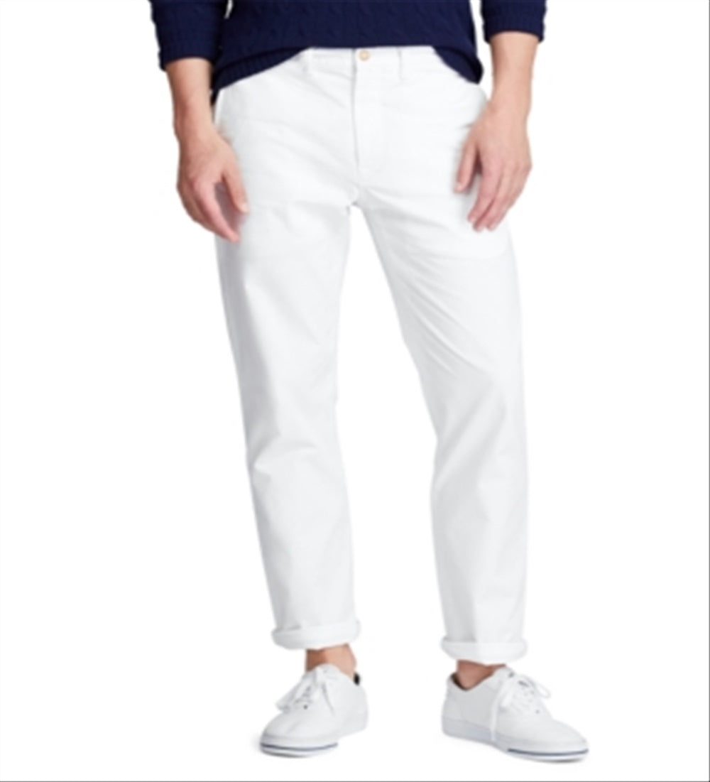 Polo Ralph Lauren Men's Straight Fit Bedford Stretch Chino Pants White Size 38X32
