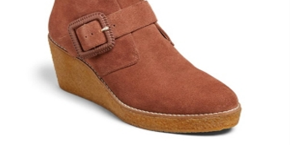 Jack Rogers Women's Izzie Suede Wedge Booties Brown Size 7.5