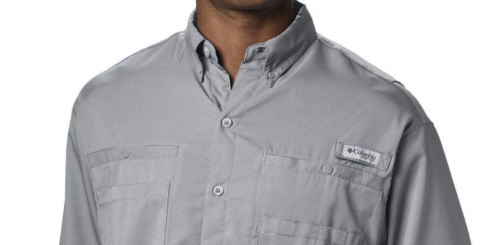 Columbia Men's Pfg Tamiami Ii Long Sleeve Shirt Gray Size X-Large