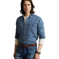 Polo Ralph Lauren Men's Classic Fit Indigo Striped Workshirt Blue Size Medium