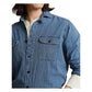 Polo Ralph Lauren Men's Classic Fit Indigo Striped Workshirt Blue Size Medium