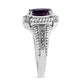 .925 Sterling Silver Prong Set Natural Oval Shape 9X7 MM Purple Amethyst Solitaire and Diamond Accent Ring (I-J Color, I1-I2 Clarity) - Ring Size 7