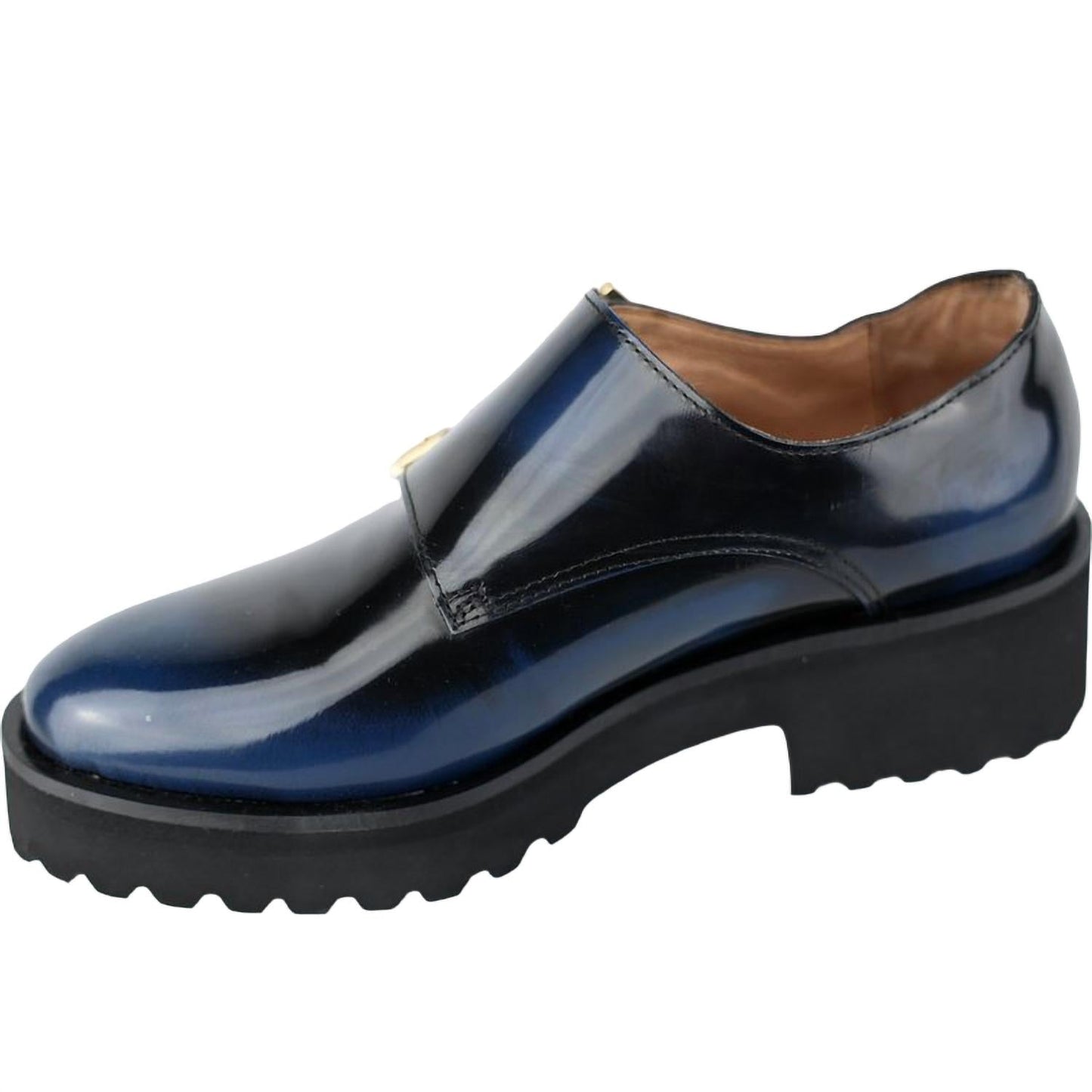 All Black - Women's Lugg Monk Strap Shoes