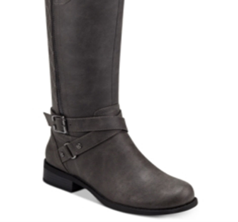 GUESS Womens Haydin Faux Leather Riding Boots Gray Size 6.5 MW