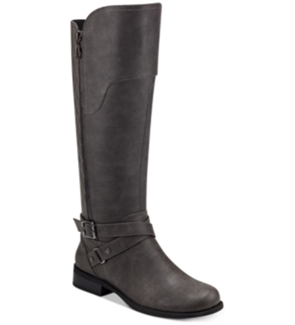 GUESS Womens Haydin Faux Leather Riding Boots Gray Size 6.5 MW