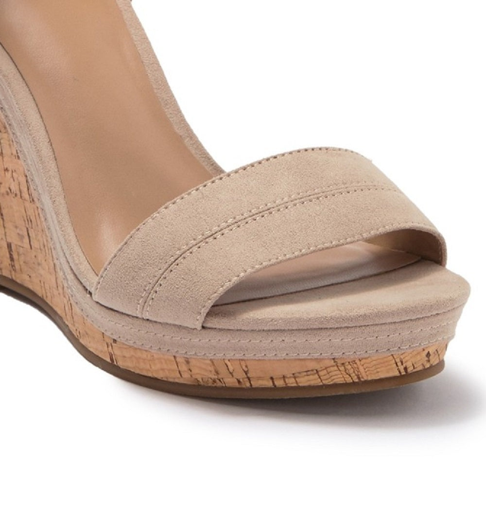 Call It Spring Women's Fabric Open Toe Casual Platform Sandals Brown Size 8