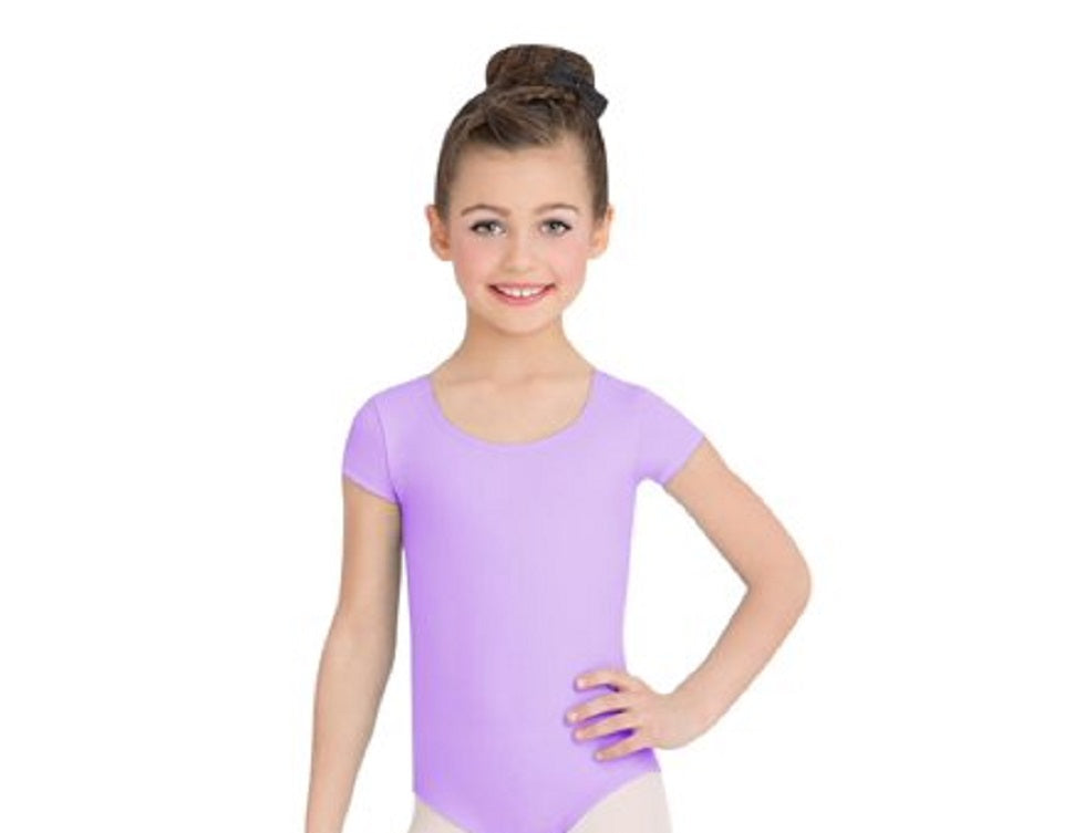 Capezio Girl's Short Sleeve Leotard Top Purple Size Large