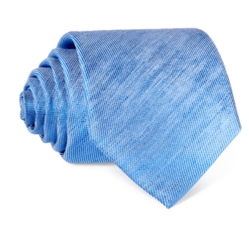 Bloomingdale's Men's Heathered Silk & Linen Classic Tie Blue Size 6