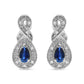 .925 Sterling Silver 4.5 x 3mm Pear Sapphire Gemstone and Diamond Accent Infinity Drop Stud Earrings (H-I Color, SI1-SI2 Clarity)
