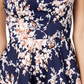 B Darlin Junior's Printed Mock Neck Crochet Trim Fit & Flare Dress Navy Size 13/14