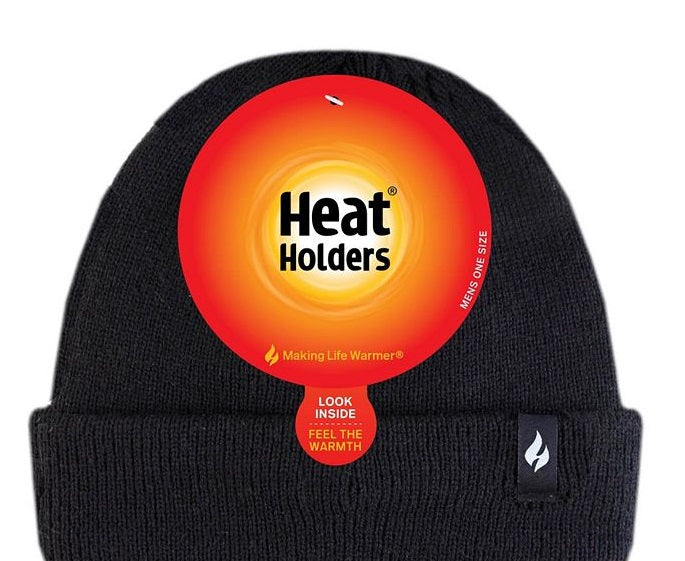 Heat Holders Men's Roll Up Hats Black Size Regular
