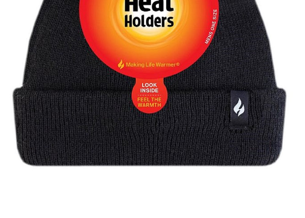 Heat Holders Men's Roll Up Hats Black Size Regular
