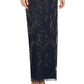 Adrianna Papell Women's Short Sleeve Sequined Gown Blue Size 8