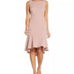 Adrianna Papell Women's Cowl Back Metallic Sheath Dress Pink Size 12