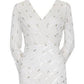 Adrianna Papell Women's Embellished Surplice Sheath Dress White Size 4