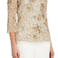 Adrianna Papell Women's Embellished V Back Top Brown Size 16
