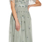 Adrianna Papell Women's Boho Beaded Mesh Gown Blue Size 4
