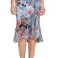 Adrianna Papell Women's Floral Wrap Front Ruffle Midi Dress Blue Size 8