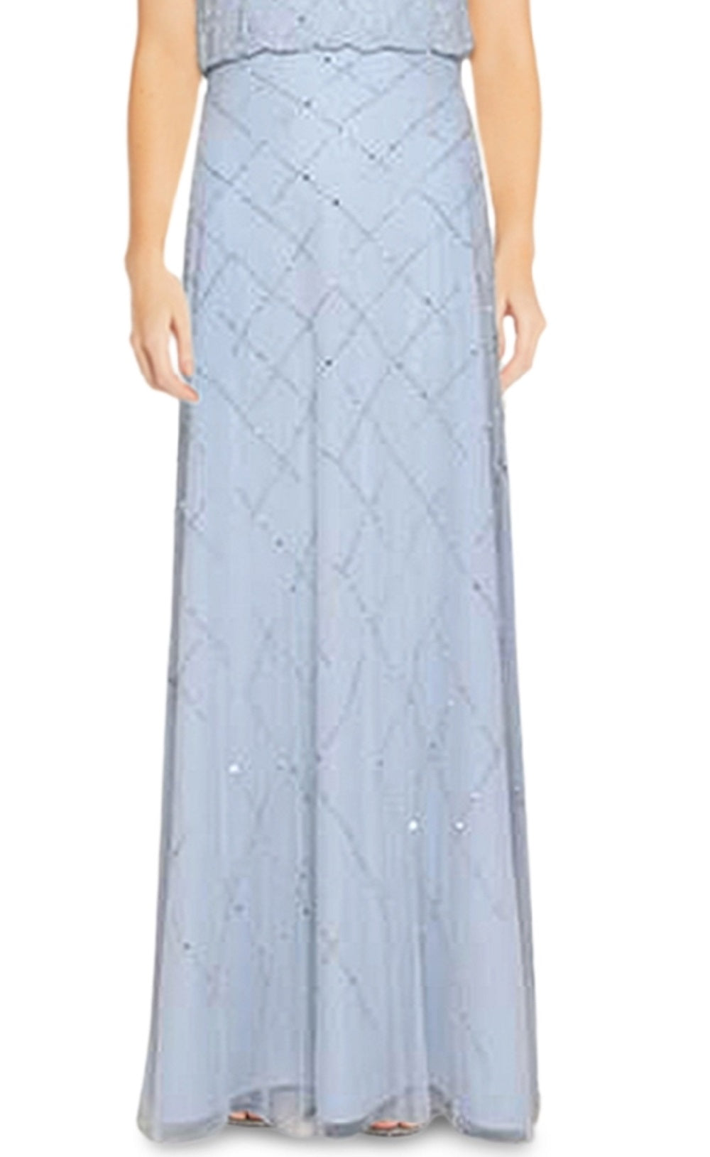 Adrianna Papell Women's Beaded Blouson Gown Blue Size 2