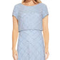 Adrianna Papell Women's Beaded Blouson Gown Blue Size 16