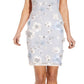 Adrianna Papell Women's Sequin Applique Sheath Dress Blue Size 10