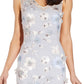 Adrianna Papell Women's Floral Embroidery Sleeveless Sheath Dress Blue Size 12