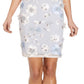 Adrianna Papell Women's Floral Embroidery Sleeveless Sheath Dress Blue Size 12