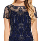 Adrianna Papell Women's Beaded Gown Blue Size 8