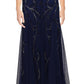 Adrianna Papell Women's Beaded Gown Blue Size 8